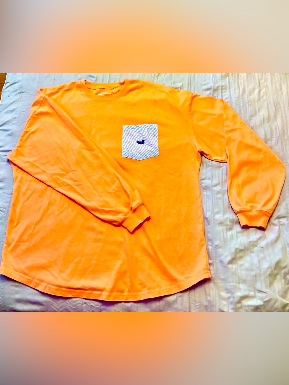 Southern Marsh Orange Long-Sleeve Pocket Sweatshirt with White Pocket